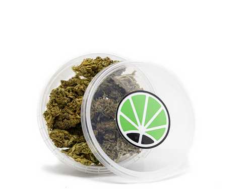 CBD Weed packaging with Orange Bud flowers