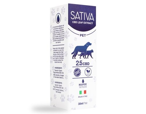 paket von Öl cbd 2,5% zum hunde e katzen Sativa