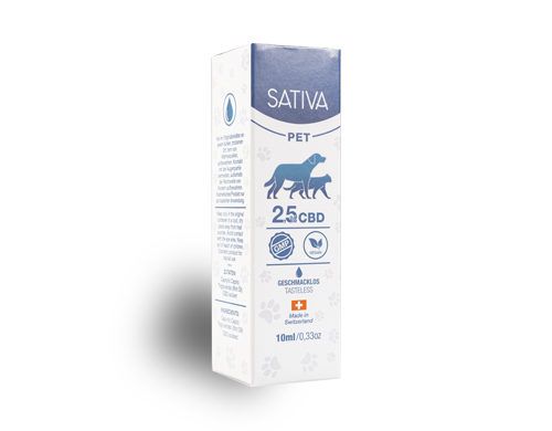 paket von Öl cbd 2,5% zum hunde e katzen Sativa