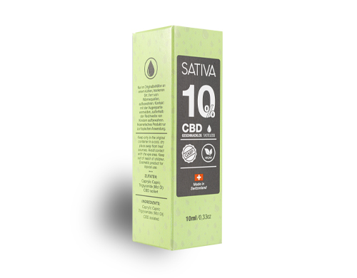 embalage de huile Sativa à 10% de cbd
