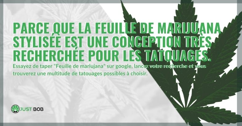 la feuille de marijuana pour les tatouages