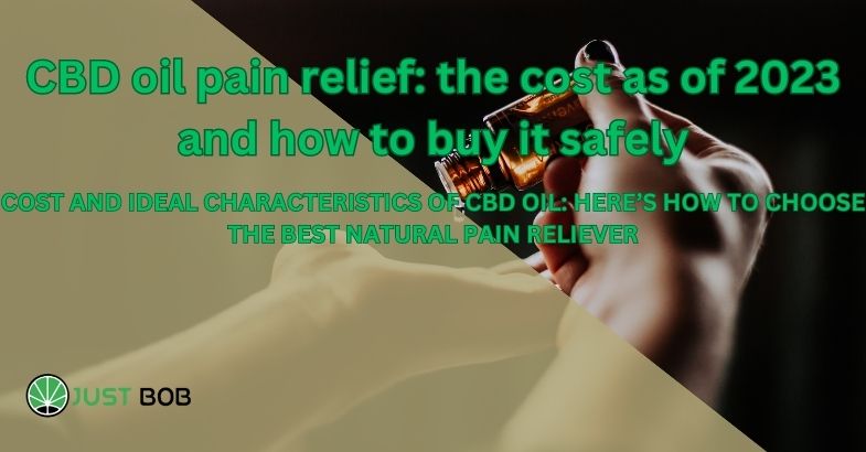 CBD oil pain relief: the cost as of 2023 and how to buy it safely