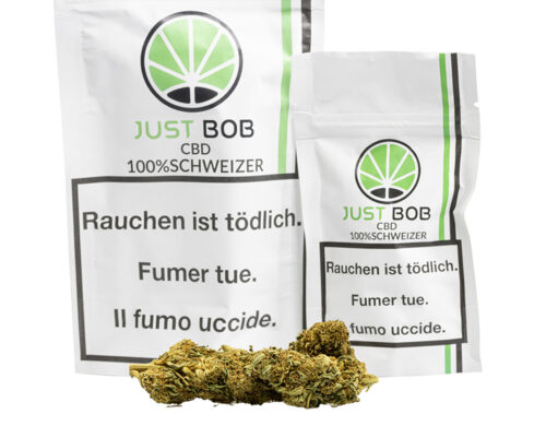 sachet justbob avec master kush cannabis cbd