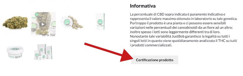 Le certificazioni sui prodotti cbd di justbob